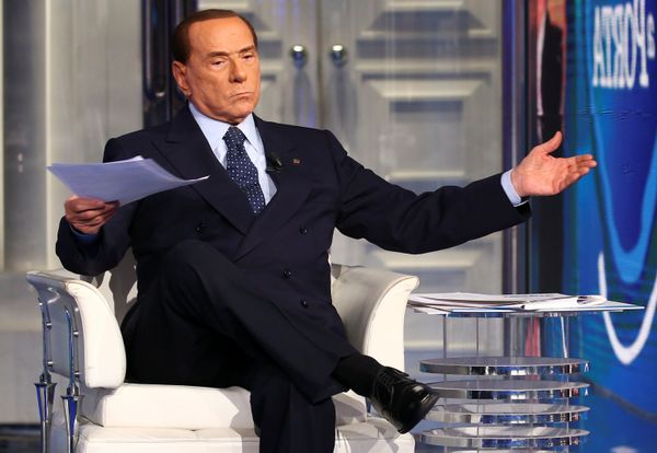 Italy's former Prime Minister Silvio Berlusconi gestures during the taping of the television talk show Porta a Porta (Door to Door) in Rome, Italy, February 14, 2018 - Sputnik International