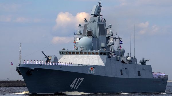 The Admiral Gorshkov frigate during the final rehearsal of the naval parade to celebrate Russian Navy Day in Kronstadt - Sputnik International