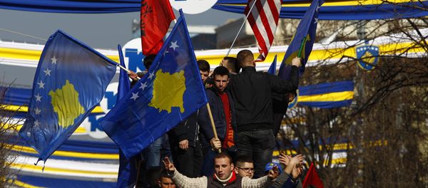 People take part in celebrations of the 10th anniversary of Kosovo's independence in Pristina, Kosovo February 17, 2018 People take part in celebrations of the 10th anniversary of Kosovo's independence in Pristina, Kosovo February 17, 2018 - Sputnik International