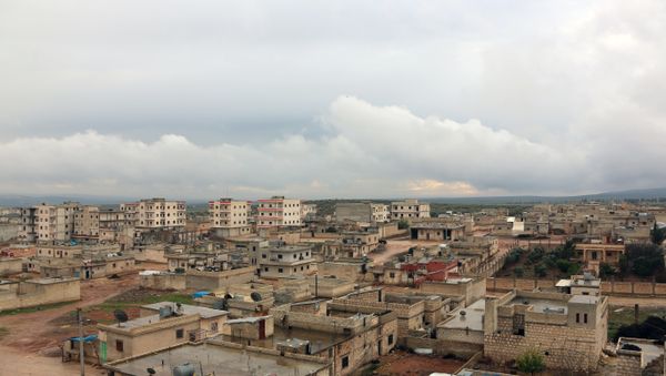 A general view shows the Kurdish town of Jandairis near the Syrian-Turkish border, west of the city of Afrin - Sputnik International