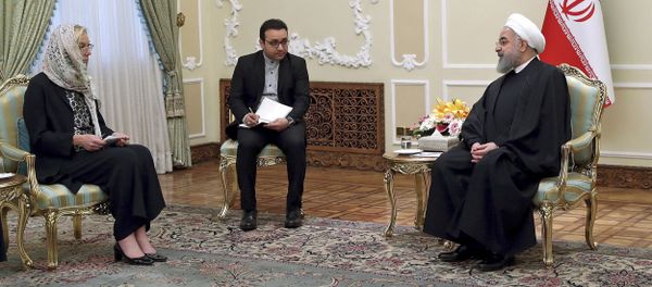 President Hassan Rouhani, right, speaks with the Netherlands' Foreign Minister Sigrid Kaag, left, at the presidency office, in Tehran, Iran President Hassan Rouhani, right, speaks with the Netherlands' Foreign Minister Sigrid Kaag, left, at the presidency office, in Tehran, Iran - Sputnik International