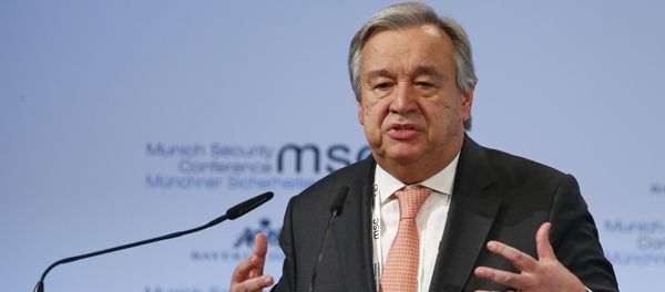 U.N. Secretary General Antonio Guterres talks at the Munich Security Conference in Munich, Germany, February 16, 2018 - Sputnik International