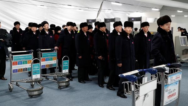 (File) A North Korean delegation of 32 people, including 10 athletes of North Korean Olympic team, arrives at the Gangneung Olympic Village of the Pyeongchang Winter Olympic Games 2018, in Gangneung, South Korea, February 1, 2018 (File) A North Korean delegation of 32 people, including 10 athletes of North Korean Olympic team, arrives at the Gangneung Olympic Village of the Pyeongchang Winter Olympic Games 2018, in Gangneung, South Korea, February 1, 2018 - Sputnik International