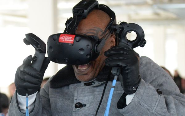 Boxer Mike Tyson during a visit to the RMK martial arts academy under construction in Ekaterinburg Boxer Mike Tyson during a visit to the RMK martial arts academy under construction in Ekaterinburg - Sputnik International