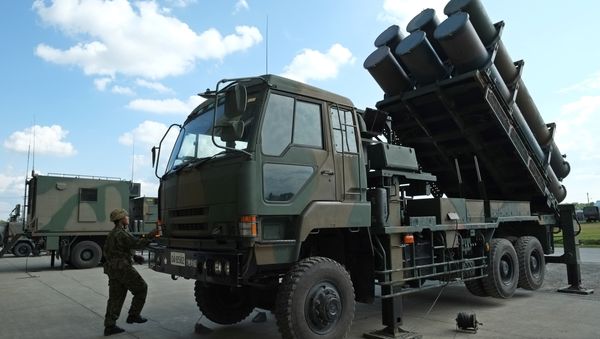 This photo taken on September 8, 2017 shows Surface-to-Ship Missile (SSM-1), a truck-mounted anti-ship missile, at Japan Ground Self-Defense Force (JGSDF) 1st Artillery Brigade at Camp Kita-Eniwa in Eniwa, Hokkaido prefecture - Sputnik International