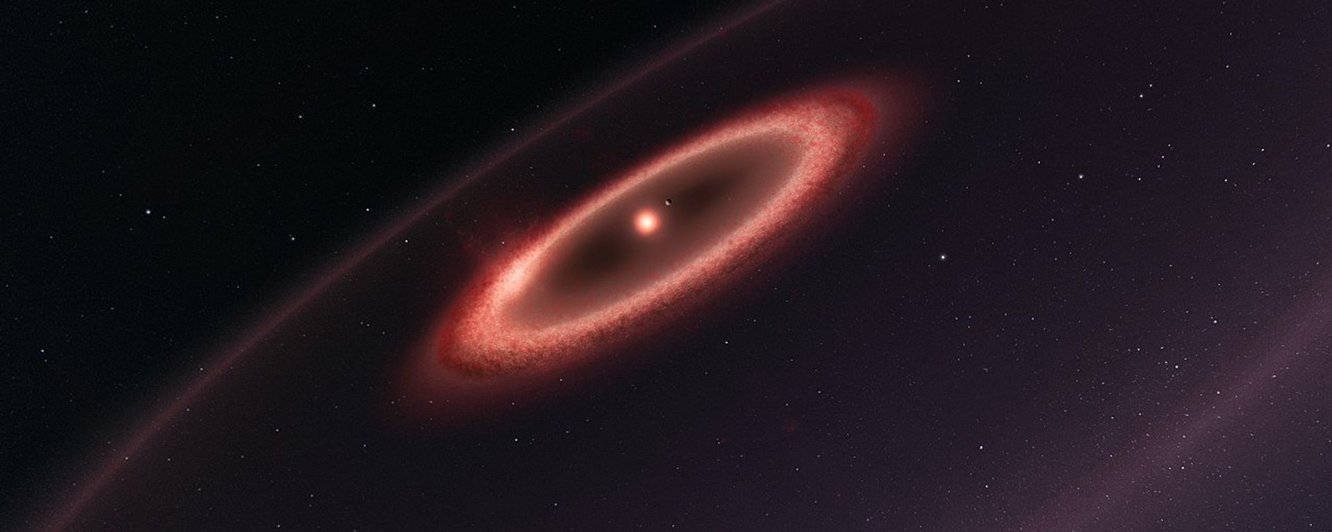 This artist’s impression shows how the newly discovered belts of dust around the closest star to the Solar System, Proxima Centauri, may look This artist’s impression shows how the newly discovered belts of dust around the closest star to the Solar System, Proxima Centauri, may look - Sputnik International, 1920, 27.02.2018