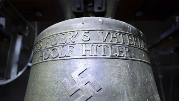 Church bell with the inscription Everything for the fatherland Adolf Hitler and a swastika is pictured in the town church in Herxheim am Berg, western Germany. (File) Church bell with the inscription Everything for the fatherland Adolf Hitler and a swastika is pictured in the town church in Herxheim am Berg, western Germany. (File) - Sputnik International