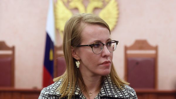 Kseniya Sobchak, TV host and Russian presidential candidate from the Civil Initiative political party, talks with the press after the Supreme Court considered her appeal against the rejection of a lawsuit to cancel Vladimir Putin’s registration as a Russian presidential candidate - Sputnik International
