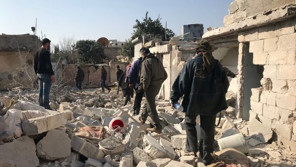 Jenderes village in Afrin Canton in the north of Syria after aircraft and artillery shelling by the Turkish Armed Forces - Sputnik International