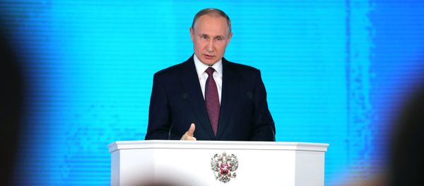 Russian President Vladimir Putin delivers his annual Presidential Address to the Federal Assembly at the Manezh Central Exhibition Hall - Sputnik International