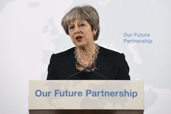 Britain's Prime Minister Theresa May delivers a speech at Mansion House, in London, Friday, March 2, 2018 Britain's Prime Minister Theresa May delivers a speech at Mansion House, in London, Friday, March 2, 2018 - Sputnik International
