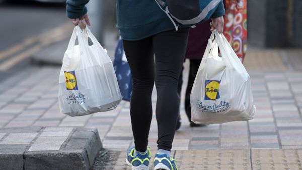 A person leaves with their goods in plastic carrier bags after shopping at a branch of Lidl in south London on January 10, 2018 A person leaves with their goods in plastic carrier bags after shopping at a branch of Lidl in south London on January 10, 2018 - Sputnik International