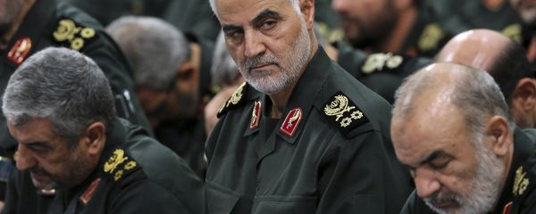 Revolutionary Guard Gen. Qassem Soleimani, center, attends a meeting with Supreme Leader Ayatollah Ali Khamenei and Revolutionary Guard commanders in Tehran, Iran, file photo. - Sputnik International