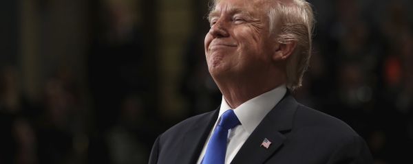 President Donald Trump smiles during State of the Union address in the House chamber of the U.S. Capitol to a joint session of Congress Tuesday, Jan. 30, 2018 in Washington - Sputnik International