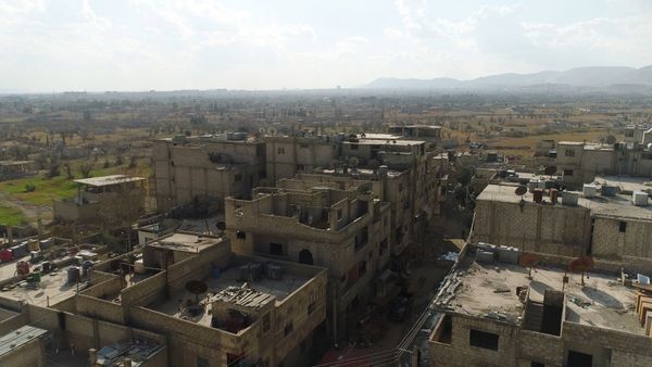 A humanitarian corridor between Damascus and East Ghouta near the Al Wafidin refugee camp in Syria - Sputnik International