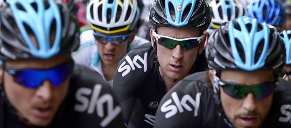 In this Tuesday, May 14, 2013 file photo Britain's Bradley Wiggins, second from right, pedals during the the 10th stage of the Giro d'Italia, Tour of Italy cycling race, from Cordenons to Altopiano del Montasio. In this Tuesday, May 14, 2013 file photo Britain's Bradley Wiggins, second from right, pedals during the the 10th stage of the Giro d'Italia, Tour of Italy cycling race, from Cordenons to Altopiano del Montasio. - Sputnik International