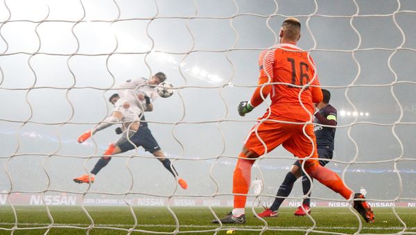 Soccer Football - Champions League Round of 16 Second Leg - Paris St Germain vs Real Madrid - Parc des Princes, Paris, France - March 6, 2018 Real Madrid’s Cristiano Ronaldo scores their first goal - Sputnik International