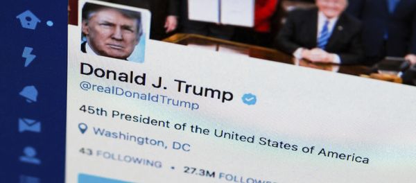 This April 3, 2017, file photo shows U.S. President Donald Trump's Twitter feed on a computer screen in Washington - Sputnik International