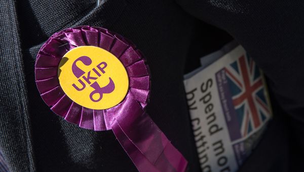 A UK Independence Party (UKIP) rosette (File) - Sputnik International