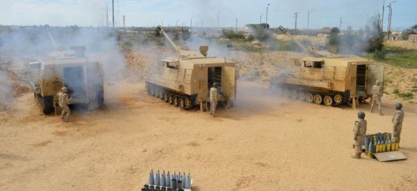 Egyptian Army's soldiers fire artilleries during a launch of a major assault against militants in the troubled northern part of the Sinai peninsula in Al Arish, Egypt, in this undated handout picture made available by the Ministry of Defence, February 27, 2018 Egyptian Army's soldiers fire artilleries during a launch of a major assault against militants in the troubled northern part of the Sinai peninsula in Al Arish, Egypt, in this undated handout picture made available by the Ministry of Defence, February 27, 2018 - Sputnik International