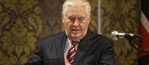 U.S. Secretary of State Rex Tillerson arrives to speak to the media at a joint press conference with Kenya's Cabinet Secretary for Foreign Affairs Monica Juma, at an hotel in Nairobi, Kenya Friday, March 9, 2018. U.S. Secretary of State Rex Tillerson arrives to speak to the media at a joint press conference with Kenya's Cabinet Secretary for Foreign Affairs Monica Juma, at an hotel in Nairobi, Kenya Friday, March 9, 2018. - Sputnik International