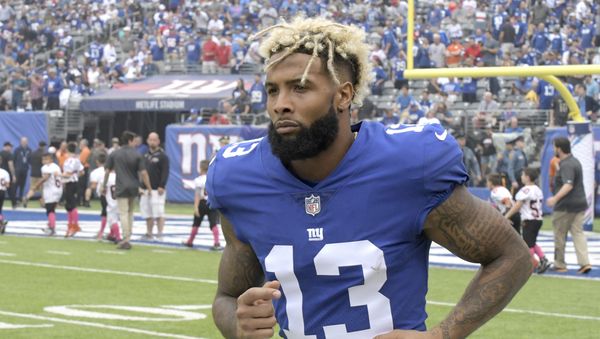 New York Giants wide receiver Odell Beckham warms up prior to an NFL football game against the Los Angeles Chargers, Sunday, Oct. 8, 2017, in East Rutherford, N.J. - Sputnik International