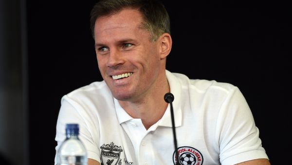 Former Liverpool player Jamie Carragher attends a press conference with Liverpool's English captain and midfielder Steven Gerrard (not pictured) at Anfield in Liverpool, north west England on March 12, 2015 ahead of an All-Star charity match at the stadium on March 29 Former Liverpool player Jamie Carragher attends a press conference with Liverpool's English captain and midfielder Steven Gerrard (not pictured) at Anfield in Liverpool, north west England on March 12, 2015 ahead of an All-Star charity match at the stadium on March 29 - Sputnik International
