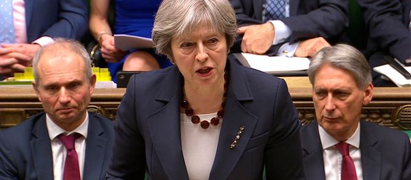 Britain's Prime Minister Theresa May addresses the House of Commons on her government's reaction to the poisoning of former Russian intelligence officer Sergei Skripal and his daughter Yulia in Salisbury, in London, March 14, 2018 Britain's Prime Minister Theresa May addresses the House of Commons on her government's reaction to the poisoning of former Russian intelligence officer Sergei Skripal and his daughter Yulia in Salisbury, in London, March 14, 2018 - Sputnik International