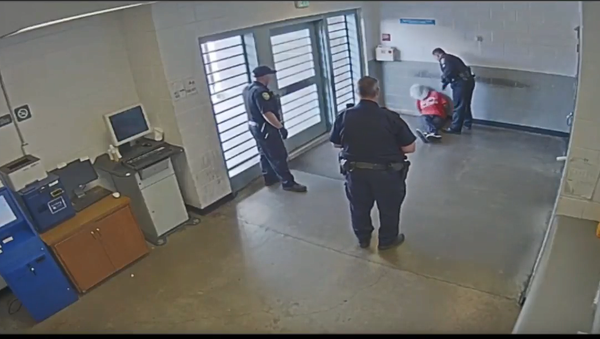 San Joaquin County Correctional Officer Strikes Intoxicated, Handcuffed Arrestee San Joaquin County Correctional Officer Strikes Intoxicated, Handcuffed Arrestee - Sputnik International