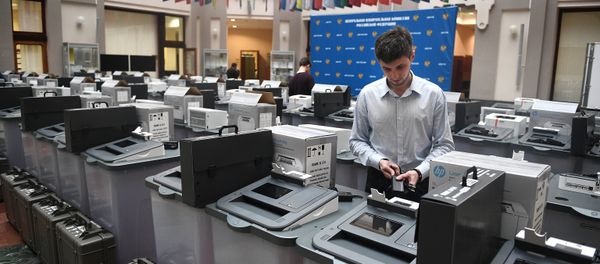 Voting machines at the Information Center of the Central Election Commission of Russia - Sputnik International