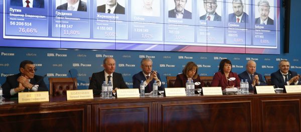 Ella Pamfilova, head of Russia's Central Election Commission, speaks during a news conference announcing preliminary results of the presidential election, at its headquarters in Moscow, Russia March 19, 2018 Ella Pamfilova, head of Russia's Central Election Commission, speaks during a news conference announcing preliminary results of the presidential election, at its headquarters in Moscow, Russia March 19, 2018 - Sputnik International