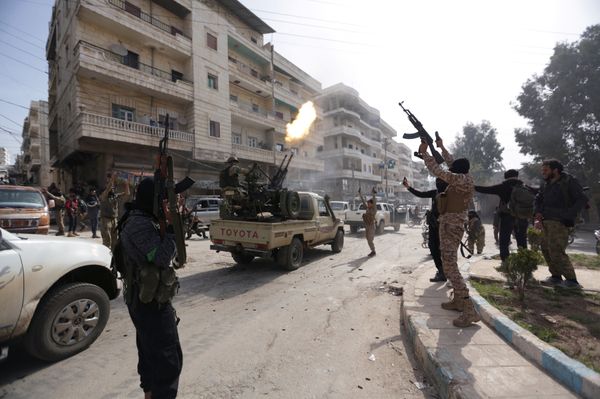 Turkish-backed Free Syrian Army members are celebrating in Afrin, Syria March 18, 2018 Turkish-backed Free Syrian Army members are celebrating in Afrin, Syria March 18, 2018 - Sputnik International
