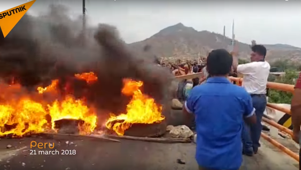 Screenshot of Peru protests Screenshot of Peru protests - Sputnik International