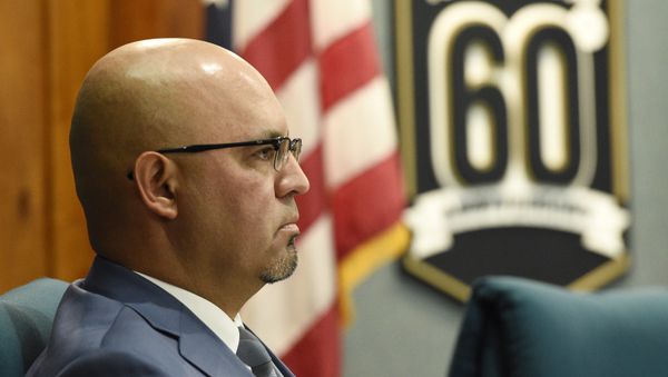 Pico Rivera City Councilman and El Rancho High School teacher Gregory Salcido listens to public remarks during a city council meeting at Pico Rivera City Hall on Tuesday, Feb. 13, 2018, in Pico Rivera, Calif. - Sputnik International