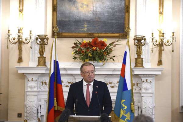 Russian ambassador Alexander Vladimirovich Yakovenko speaking at a news conference Thursday March 22, 2018, at his country's embassy in London in the aftermath of the Salisbury nerve agent attack on Russian double agent Sergei Skripal and his daughter Yulia. - Sputnik International