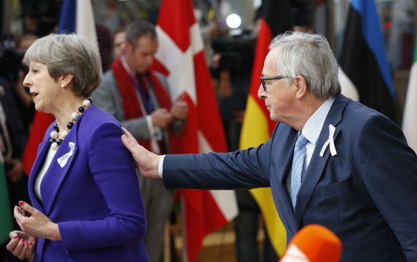 European Commission President Jean-Claude Juncker and Britain's Prime Minister Theresa May arrive at a European Union leaders summit in Brussels, Belgium, March 22, 2018. European Commission President Jean-Claude Juncker and Britain's Prime Minister Theresa May arrive at a European Union leaders summit in Brussels, Belgium, March 22, 2018. - Sputnik International