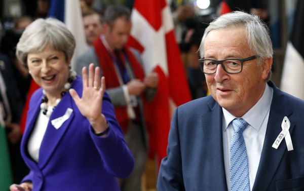 European Commission President Jean-Claude Juncker and Britain's Prime Minister Theresa May arrive at a European Union leaders summit in Brussels, Belgium, March 22, 2018. European Commission President Jean-Claude Juncker and Britain's Prime Minister Theresa May arrive at a European Union leaders summit in Brussels, Belgium, March 22, 2018. - Sputnik International