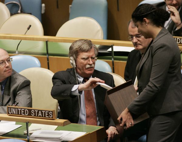 John Bolton (C), United States Ambassador to the United Nations, casts his country's ballot, 31 October 2006, as the United Nations General Assembly continues voting for the Latin American Group seat on the Security Council, contested by Venezuela and Guatemala, at UN headquarters in New York. (File) John Bolton (C), United States Ambassador to the United Nations, casts his country's ballot, 31 October 2006, as the United Nations General Assembly continues voting for the Latin American Group seat on the Security Council, contested by Venezuela and Guatemala, at UN headquarters in New York. (File) - Sputnik International