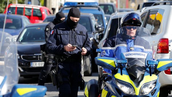 Gendarmes of the French special unit GIGN are seen next to a supermarket after a hostage situation in Trebes, France, March 23, 2018. - Sputnik International