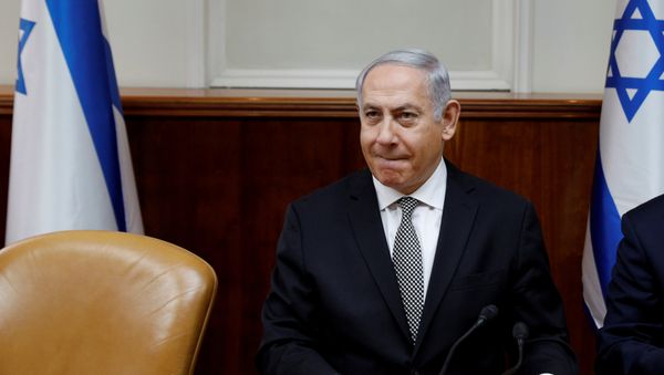 Israeli Prime Minister Benjamin Netanyahu attends the weekly cabinet meeting at the Prime Minister's office in Jerusalem February 25, 2018 Israeli Prime Minister Benjamin Netanyahu attends the weekly cabinet meeting at the Prime Minister's office in Jerusalem February 25, 2018 - Sputnik International