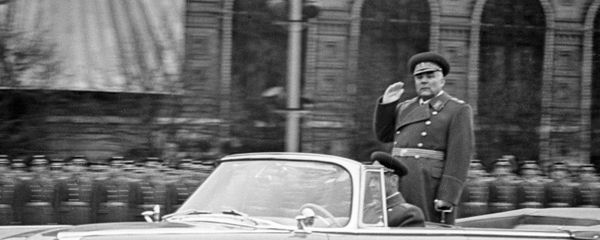 Soviet Defence Minister, Marshal Rodion Yakovlevich Malinovsky taking the salute. (File) Soviet Defence Minister, Marshal Rodion Yakovlevich Malinovsky taking the salute. (File) - Sputnik International
