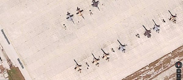 Satellite image of aircraft painted to look like Russian planes at USAF Naval Air Station Key West - Sputnik International
