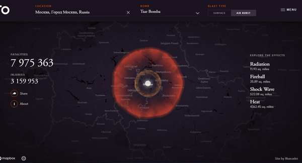Nuclear Bomb Interactive Simulator - Sputnik International