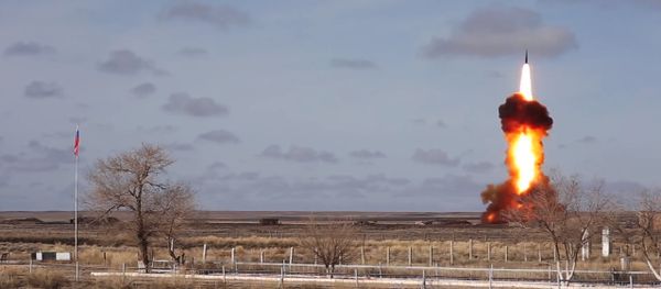 Inter-missile launch from Sary Shagan testing ground. Still frame taken from a video courtesy of the Russian Defense Ministry - Sputnik International