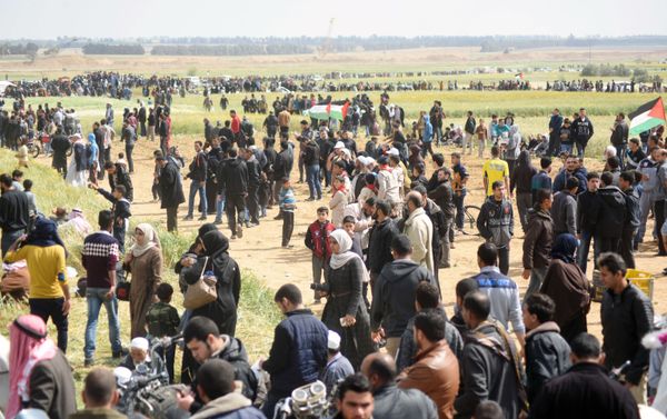 Palestinians' Mass Protests on Gaza Border in Pictures Palestinians' Mass Protests on Gaza Border in Pictures - Sputnik International