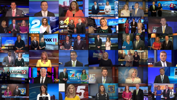 Deadspin video shows dozens of anchors reading off script about the troubling trend of irresponsible, one-sided new stories plaguing our country. Deadspin video shows dozens of anchors reading off script about the troubling trend of irresponsible, one-sided new stories plaguing our country. - Sputnik International