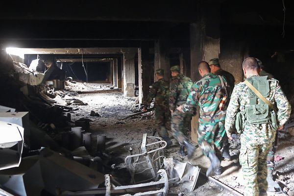 Pro government forces check tunnels used by the rebels over the past years during the siege in the recently conquered area of Jobar, in Eastern Ghouta on April 3, 2018 Pro government forces check tunnels used by the rebels over the past years during the siege in the recently conquered area of Jobar, in Eastern Ghouta on April 3, 2018 - Sputnik International
