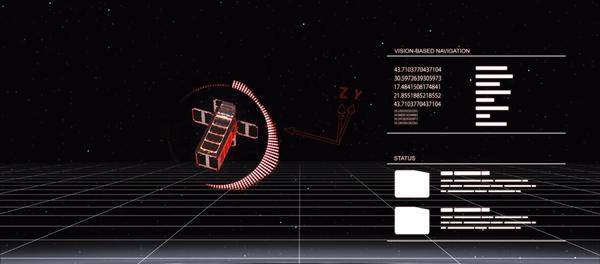 Artwork depicting a view from RemoveDEBRIS from its Vision Based Navigation system. Artwork depicting a view from RemoveDEBRIS from its Vision Based Navigation system. - Sputnik International