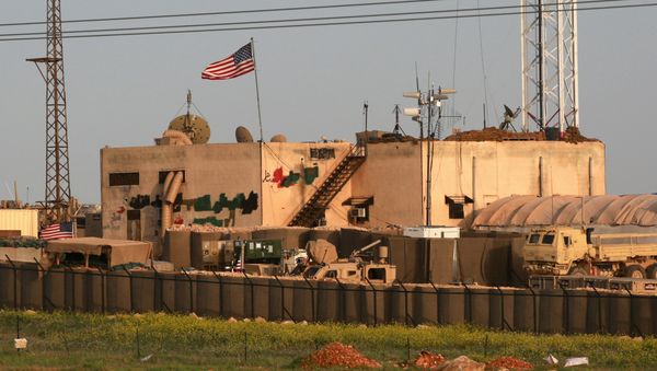 A picture taken on April 2, 2018 shows a general view of a US military base in the al-Asaliyah village, between the city of Aleppo and the northern town of Manbij - Sputnik International