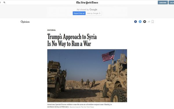 Screenshot from the New York Times. Screenshot from the New York Times. - Sputnik International